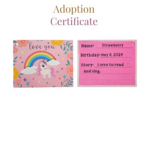 Unicorn Gift Basket Unicorn Adoption Certificate.