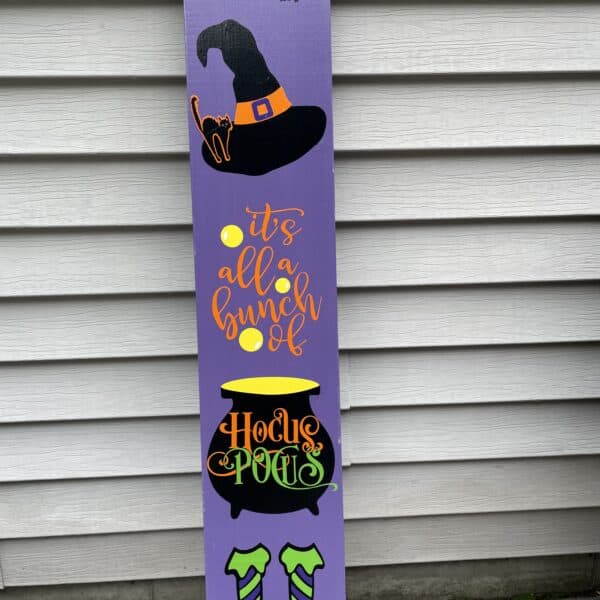 Halloween purple Sanders Sisters porch sign. 48" high leaning indoor outdoor.