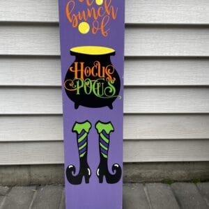 Halloween Sign with Cauldron. Hocus Pocus.