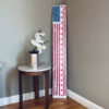 Indoor leaning porch sign with American flag. Red, white and blue design.