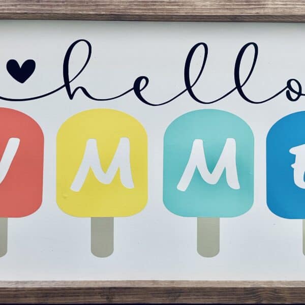 Indoor Summer Sign. Popsicle colors.