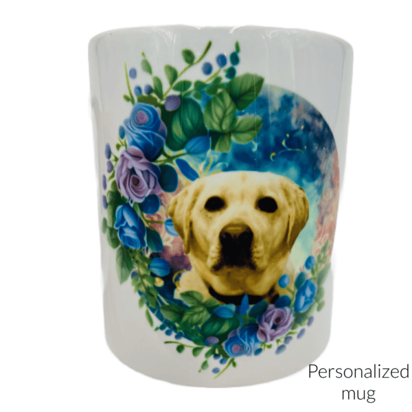 Dog mug with personalized name of your pet. Great gift to pet lover.