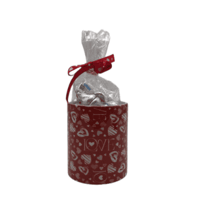 Valentine's Day Love Mug with Candy Kisses. Wrapped with custom message.