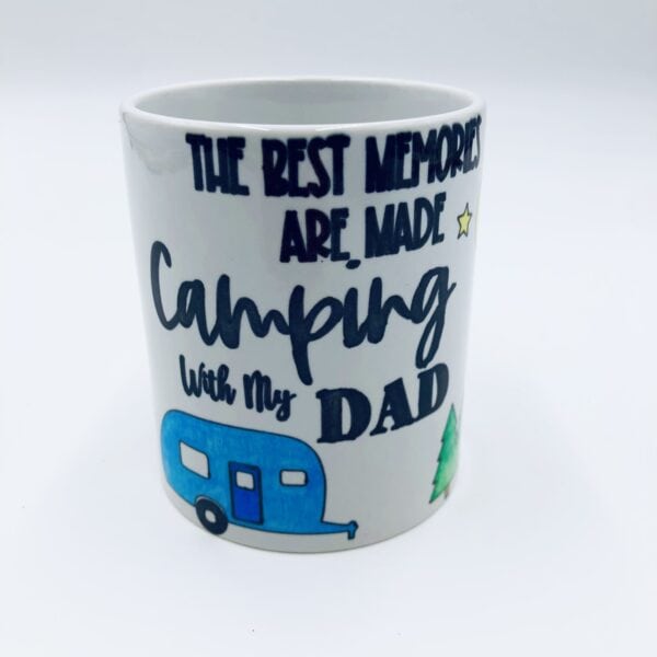 Father's Day mug camping mug. Blue Camper.