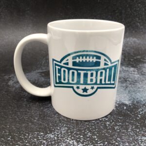 Football coffee mug makes a great gift for the Football lover. Ready as a gift.