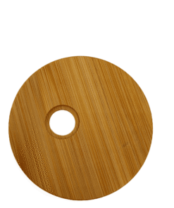 Glass tumbler bamboo lid.