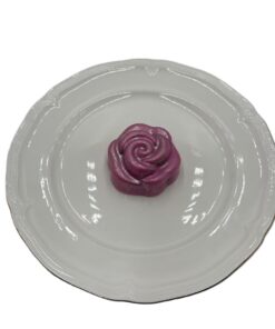 Lavender rose-shaped chocolate covered Oreo on plate for Mother’s Day gift